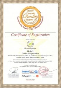 coffee certificate