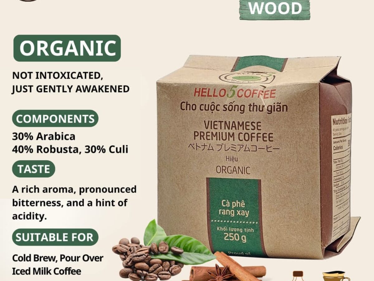 Roasted Coffee Hello 5 ORGANIC (250gr paper bag)