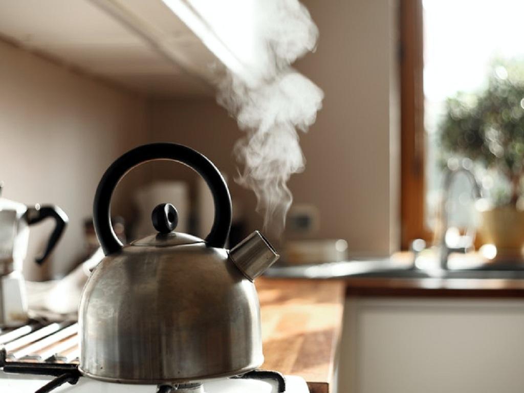 Heat water for coffee brewing