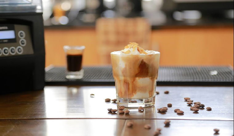 Iced blended coconut coffee